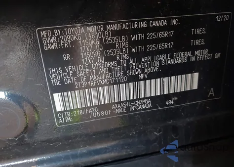 2021 Toyota Rav4 Xle from USA, damaged, VIN 2T3P1RFVXMC171120